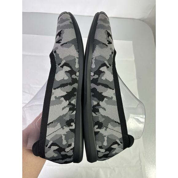 Clarks Cloudsteppers Carly Wish Womens 11 W Black Grey Camo Flats Slip On Ballet - Picture 5 of 10